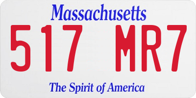 MA license plate 517MR7