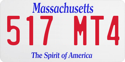 MA license plate 517MT4
