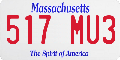 MA license plate 517MU3