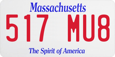MA license plate 517MU8