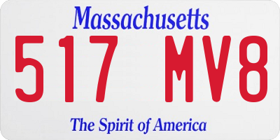 MA license plate 517MV8