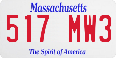 MA license plate 517MW3