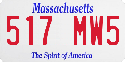 MA license plate 517MW5