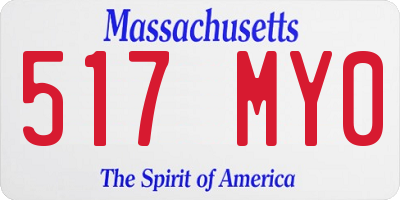 MA license plate 517MY0