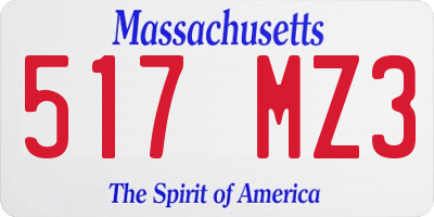 MA license plate 517MZ3