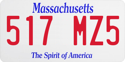 MA license plate 517MZ5