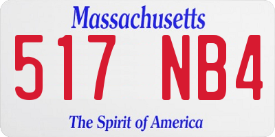 MA license plate 517NB4