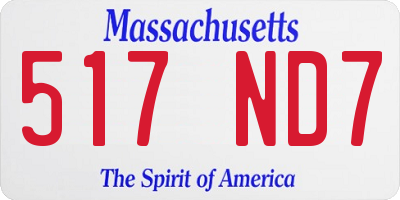 MA license plate 517ND7