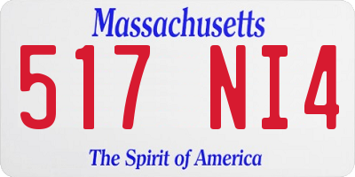 MA license plate 517NI4