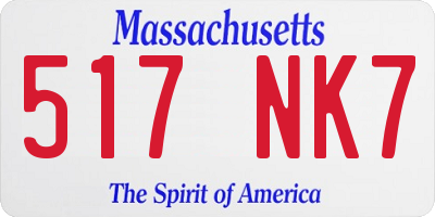 MA license plate 517NK7