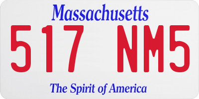 MA license plate 517NM5