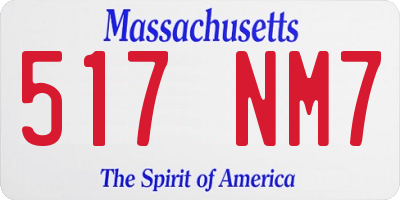 MA license plate 517NM7