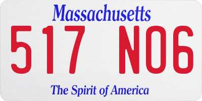 MA license plate 517NO6