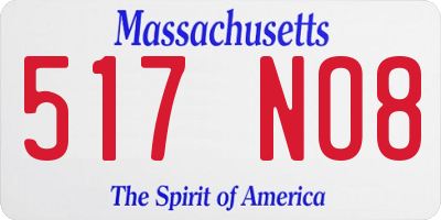 MA license plate 517NO8
