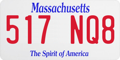 MA license plate 517NQ8