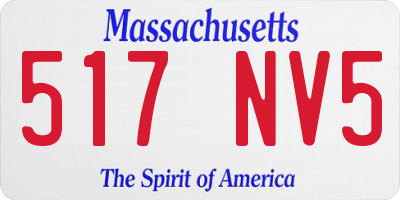 MA license plate 517NV5