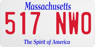 MA license plate 517NW0