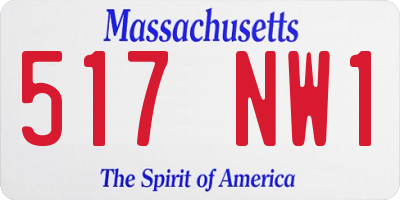 MA license plate 517NW1