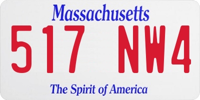 MA license plate 517NW4
