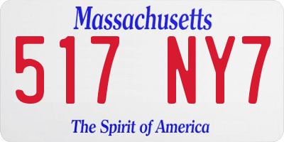 MA license plate 517NY7