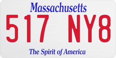 MA license plate 517NY8
