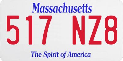 MA license plate 517NZ8
