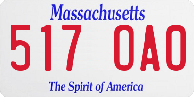 MA license plate 517OA0