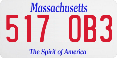 MA license plate 517OB3
