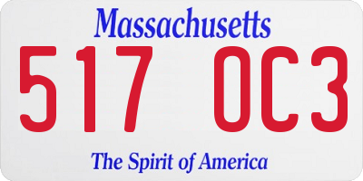 MA license plate 517OC3