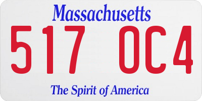 MA license plate 517OC4