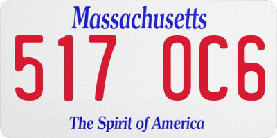 MA license plate 517OC6