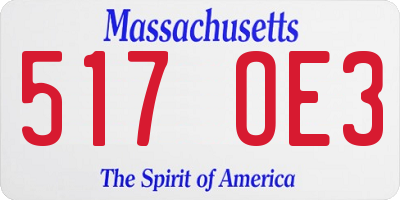 MA license plate 517OE3