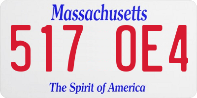 MA license plate 517OE4