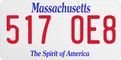 MA license plate 517OE8