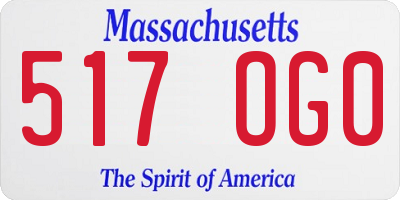 MA license plate 517OG0