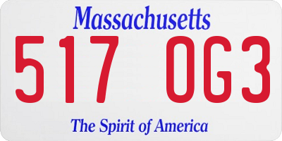 MA license plate 517OG3