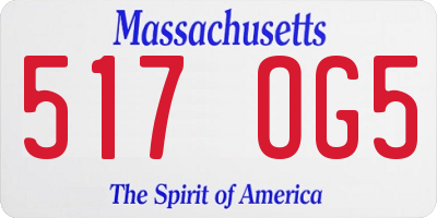 MA license plate 517OG5