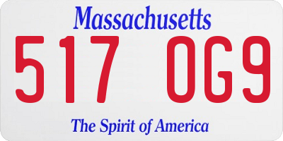 MA license plate 517OG9