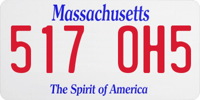 MA license plate 517OH5