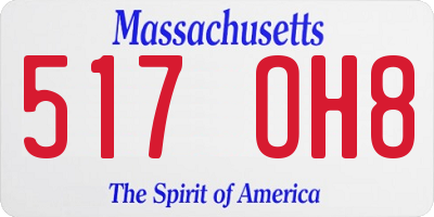 MA license plate 517OH8