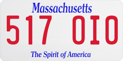 MA license plate 517OI0
