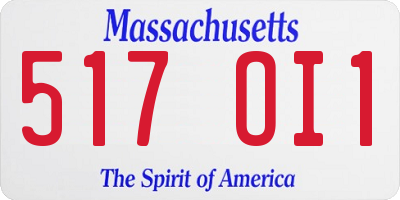 MA license plate 517OI1