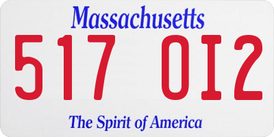 MA license plate 517OI2
