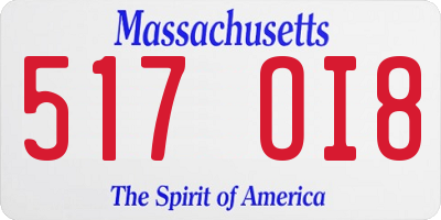 MA license plate 517OI8