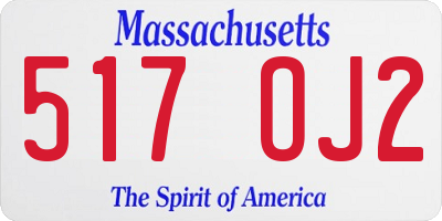 MA license plate 517OJ2