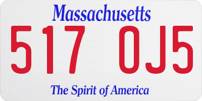 MA license plate 517OJ5