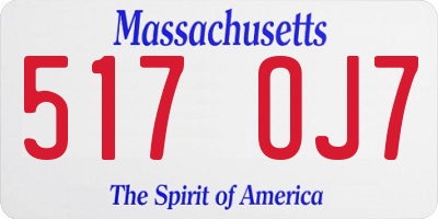 MA license plate 517OJ7