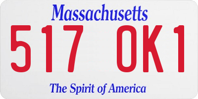 MA license plate 517OK1