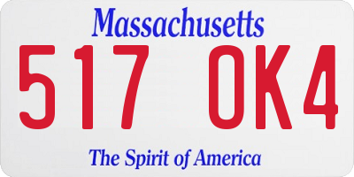 MA license plate 517OK4