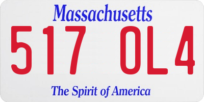 MA license plate 517OL4